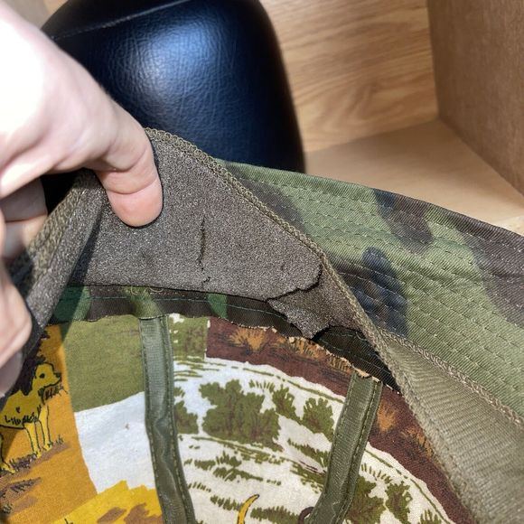 Vintage Original Jones Bucket Hat Cap Camo Water Resistant Sz Medium Rare Lined - Picture 11 of 13